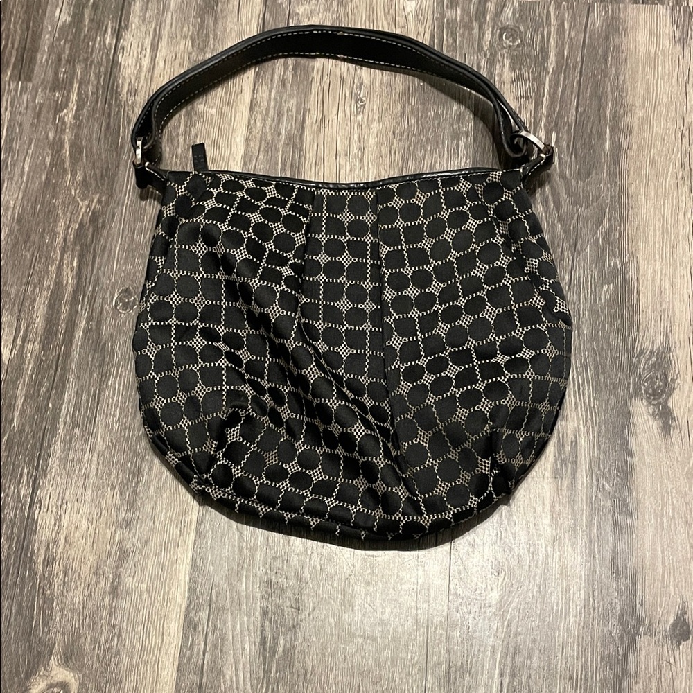 Kate Spade Black and Cream Patterned Hobo Bag